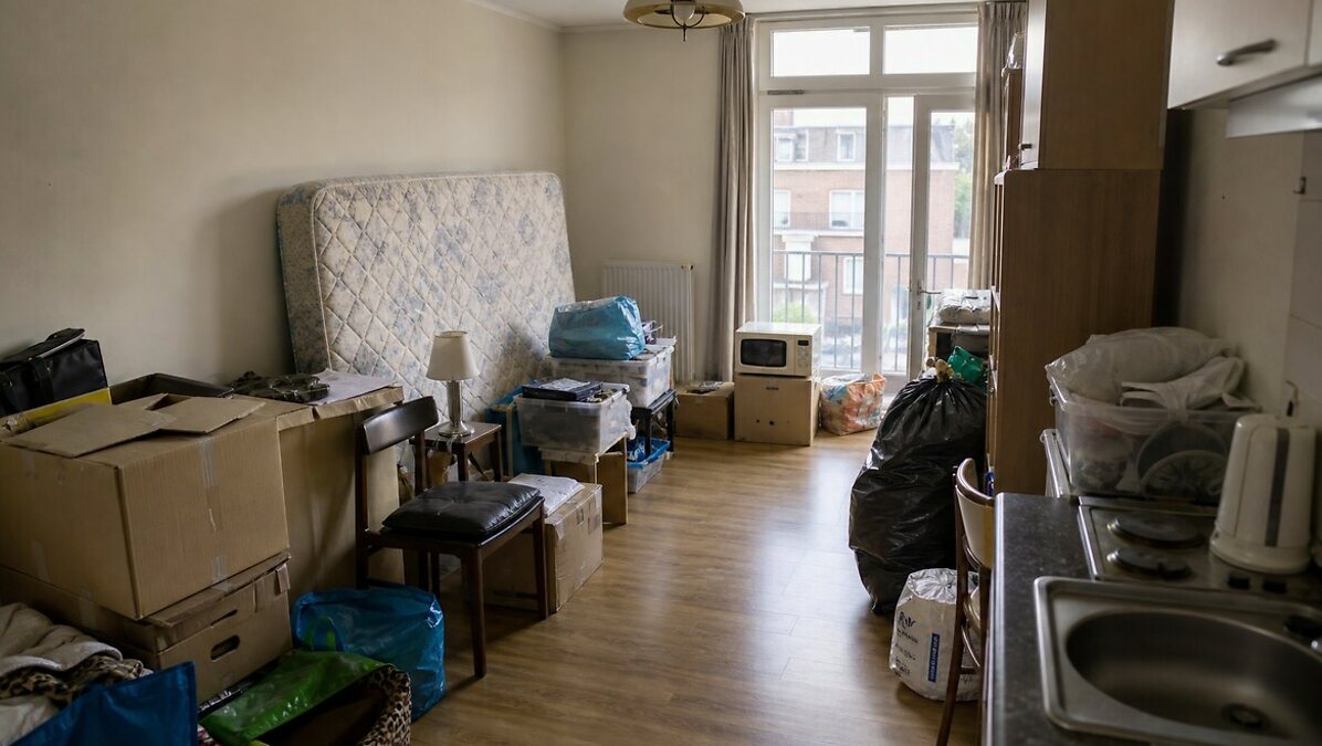 Avant le projet de débarras à Seraing - Appartement libéré avant remise au propriétaire