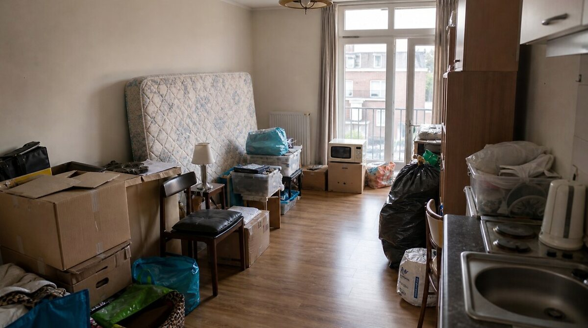 Avant le projet de débarras à Mechelen - Studio et cave remis en ordre pour relocation