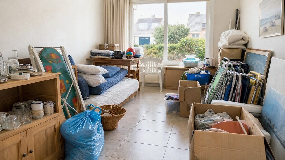 Avant le projet de débarras à Bredene - Maison de vacances préparée pour rénovation