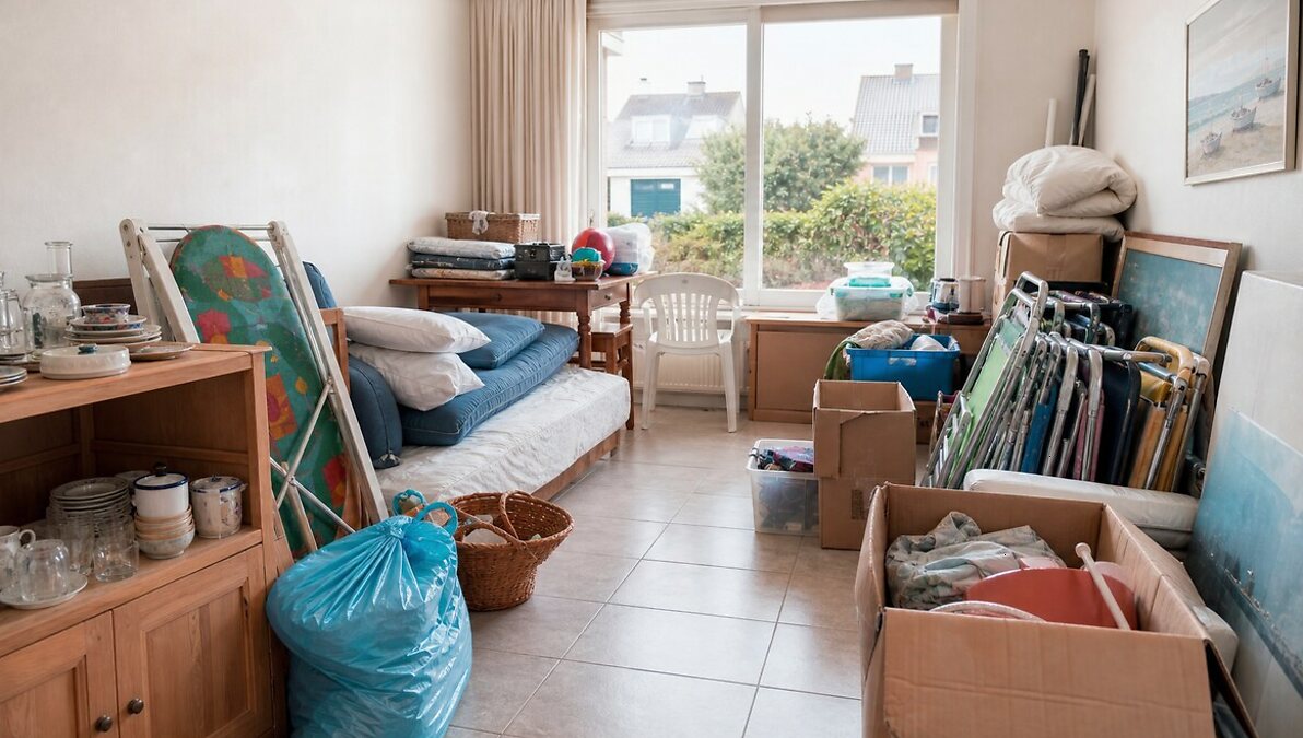 Avant le projet de débarras à La Panne - Appartement familial vide avant vente